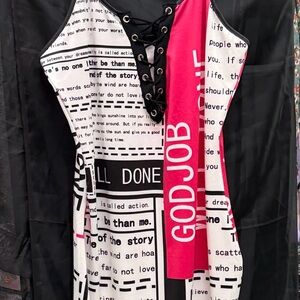 Bwear Black and Pink High Low Dress